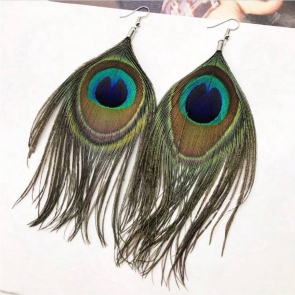 Peacock Feather Earrings